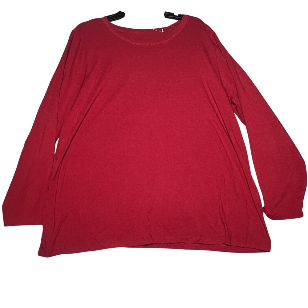 Susan Graver Modern Essentials Women's Red‎ Long Sleeve Tunic Top Size 2X